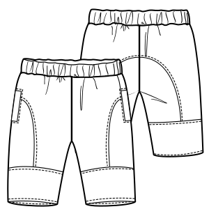 Moldes de confeccion para BEBES Pantalones Pantalon 00158